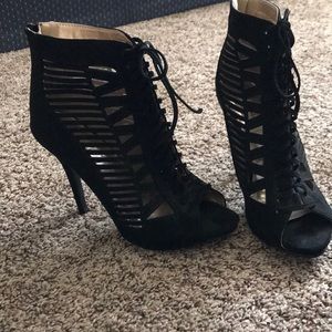 Black open toed heels